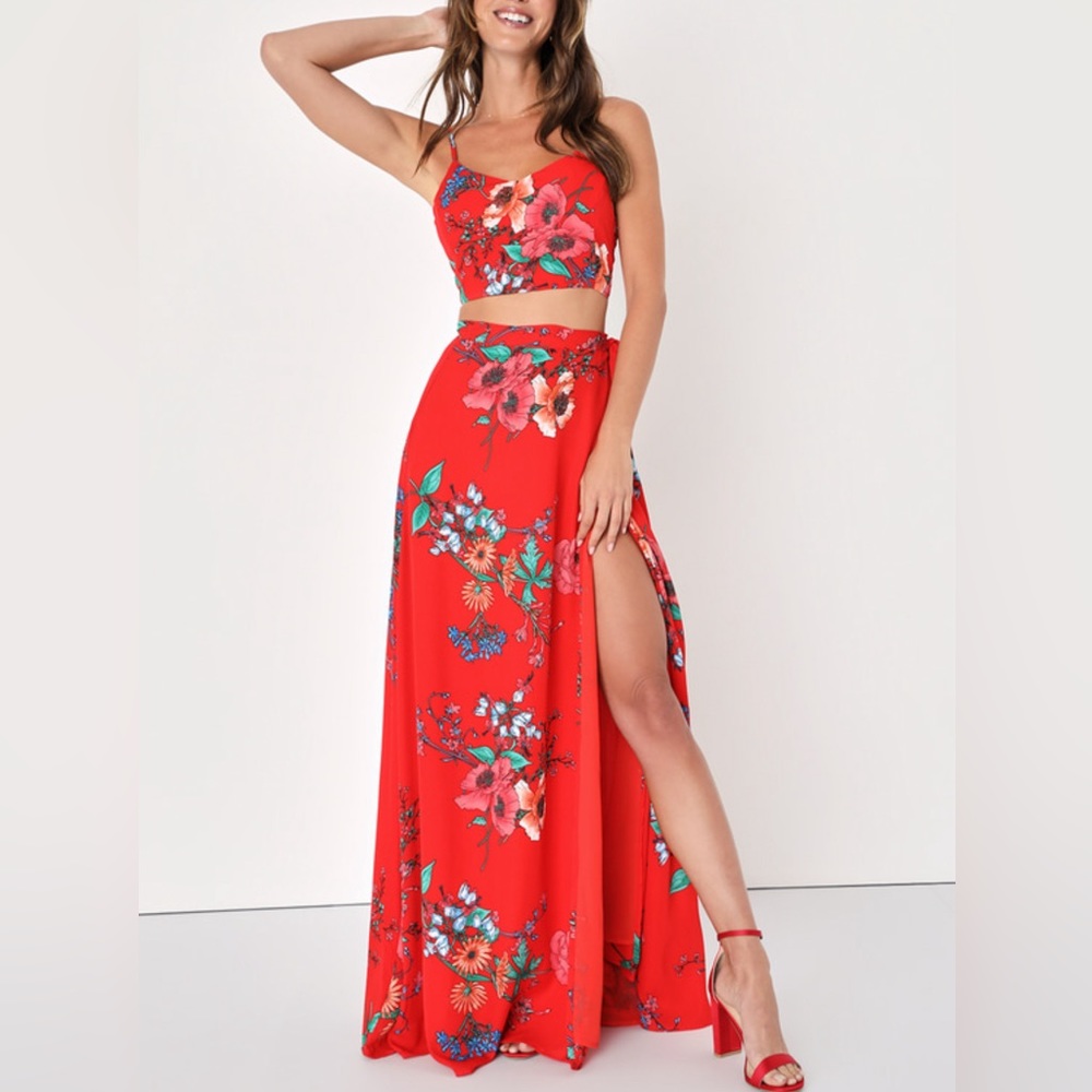Wrap floral maxi skirt